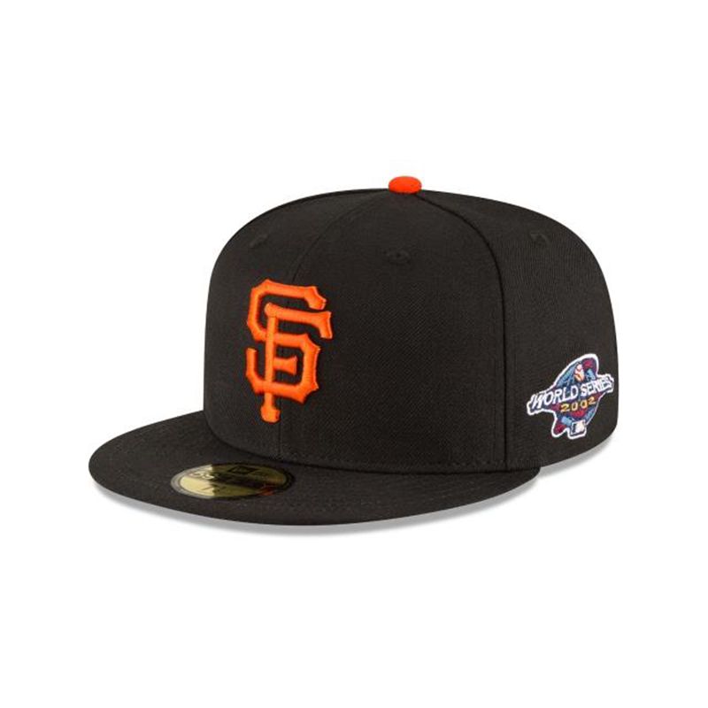 MLB San Francisco Giants 2002 World Series Participation Wool 59Fifty Fitted (EYE7939) - Black New Era Caps